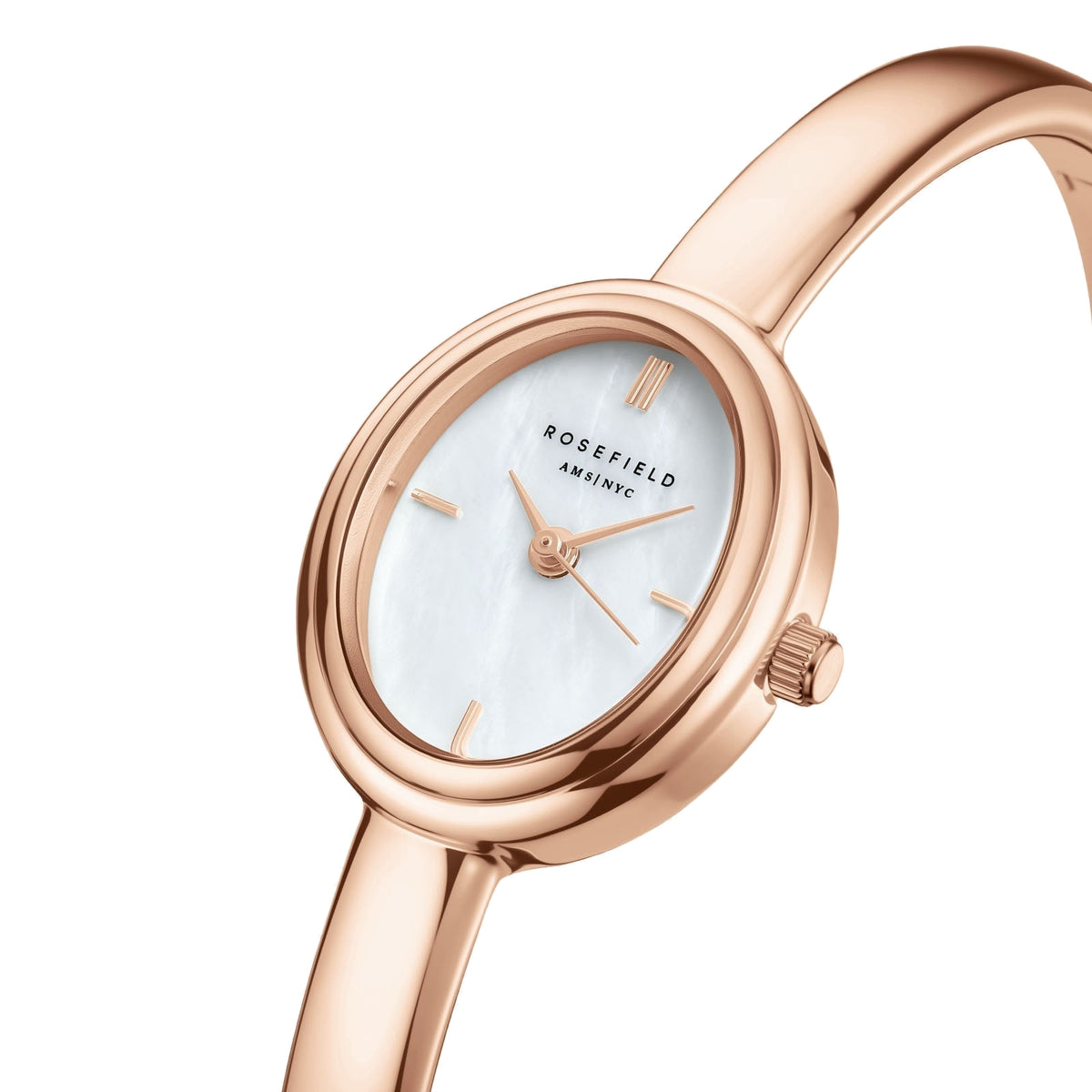 Rosefield Studio Bangle S Mother of Pearl Rose Gold Watch STWRSR-ST08