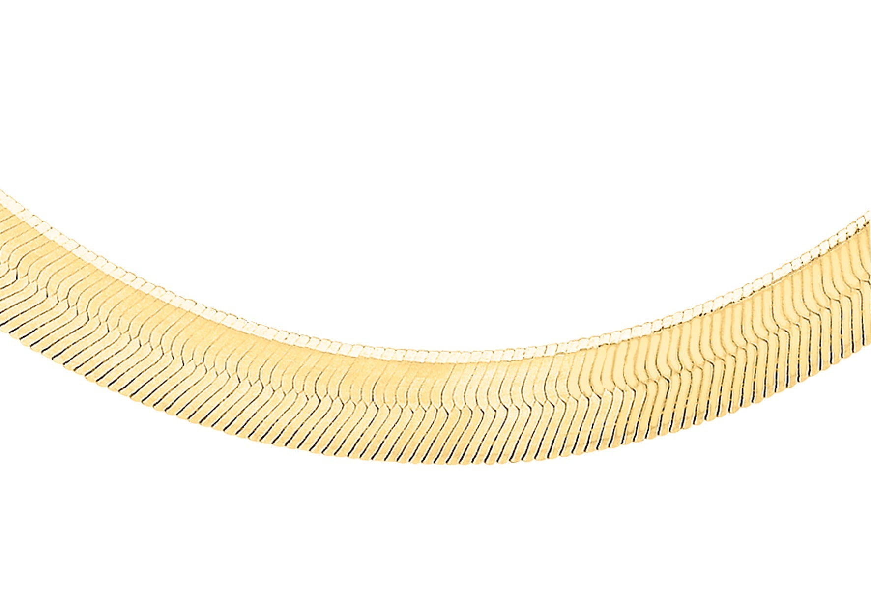 9K Yellow Gold Herringbone Necklace 46cm Elegant Contemporary Style