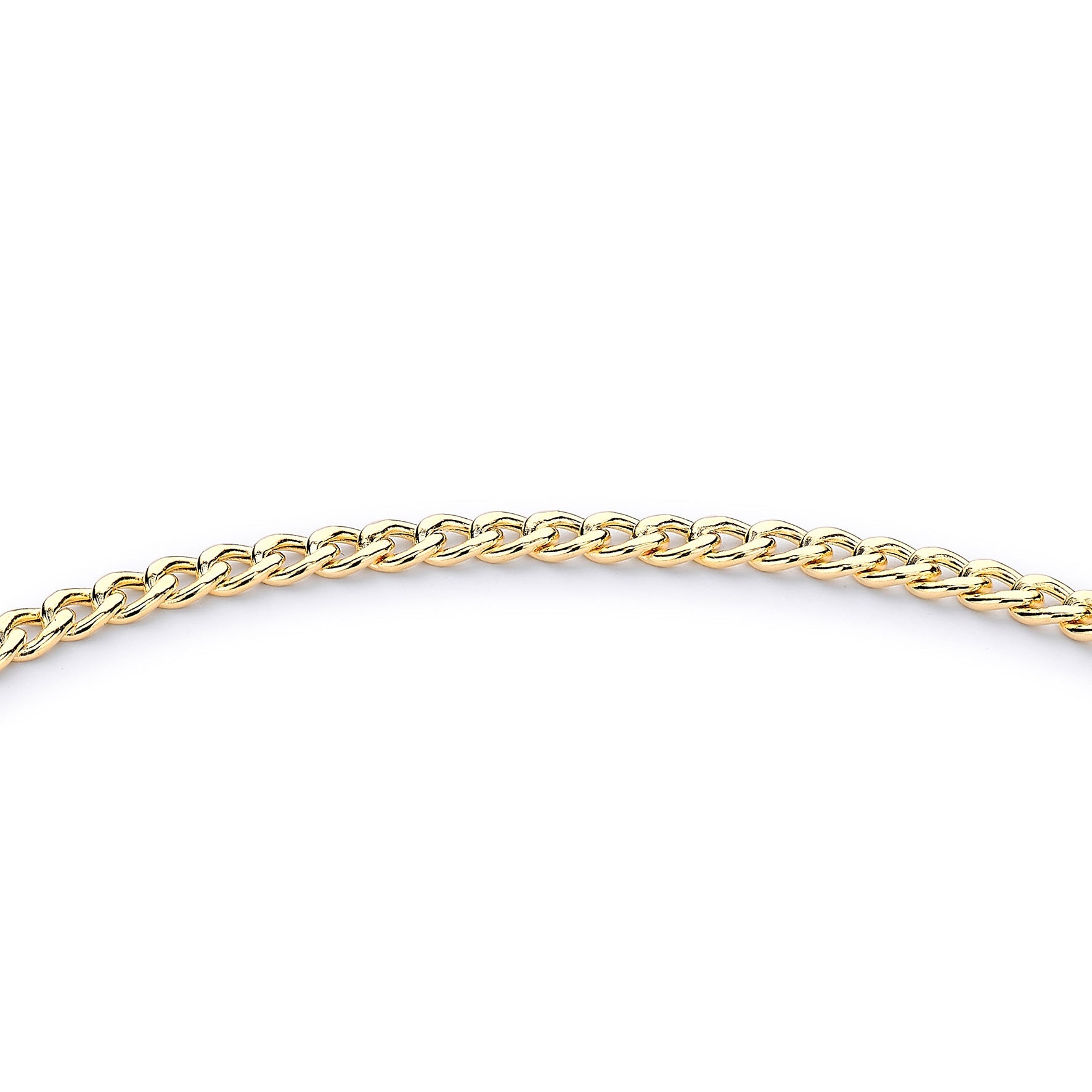 Glow 9K Gold Hollow Curb Albert T-Bar Bracelet 19cm