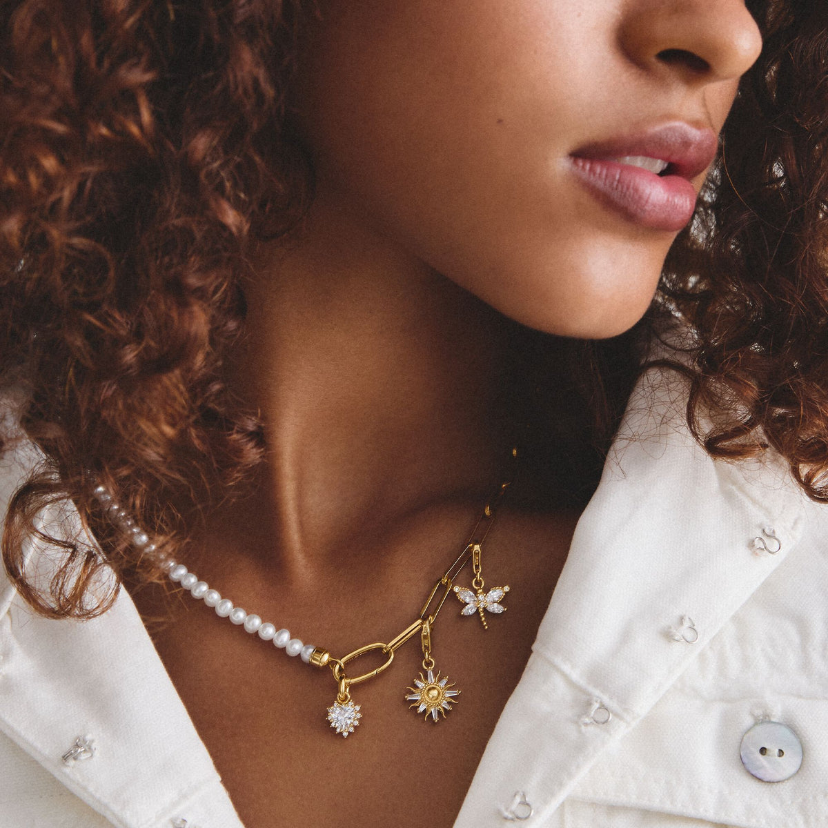 Thomas Sabo Gold-Plated Dragonfly Charm with White Zirconia CC1872MY CC1872MY view 5