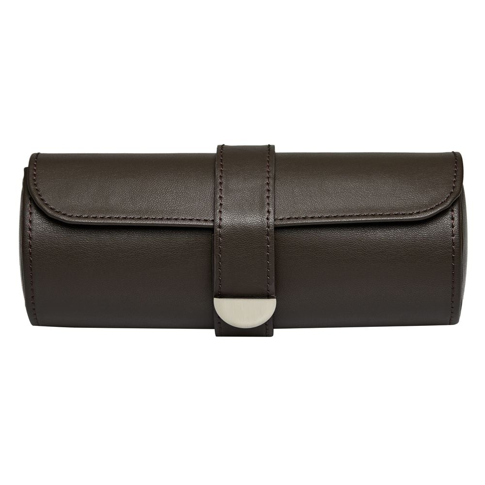 Wolf Earth Triple Watch Roll Coffee 190606