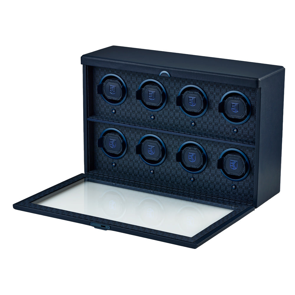 WOLF Earth 8 Piece Watch Winder in Midnight Blue