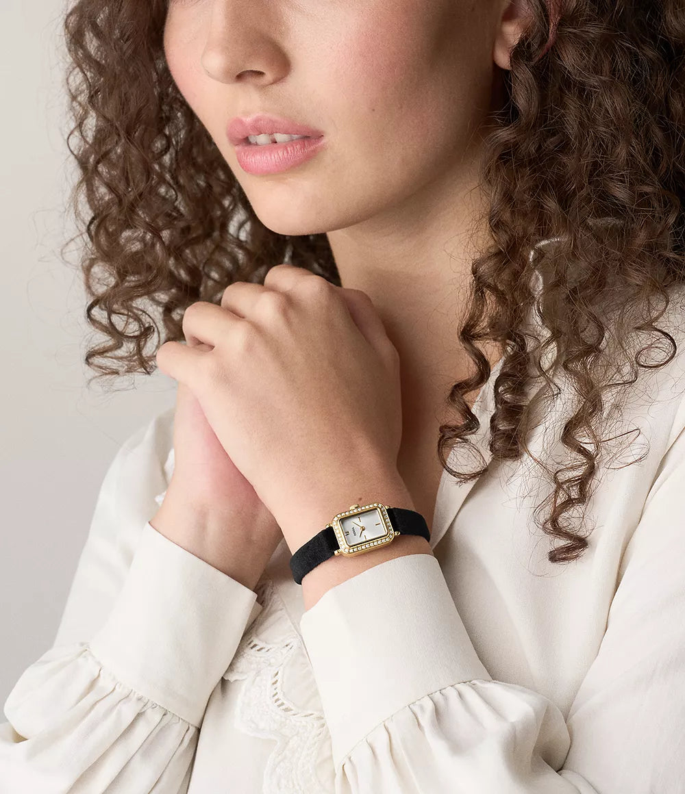 Fossil Raquel Two Hand Black Velvet Watch ES5437