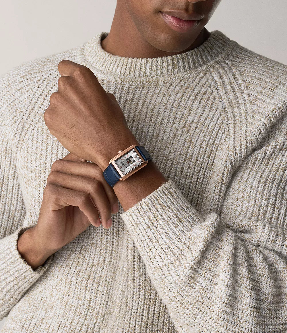 Fossil Carraway Automatic Blue Croco Leather Watch ME3274