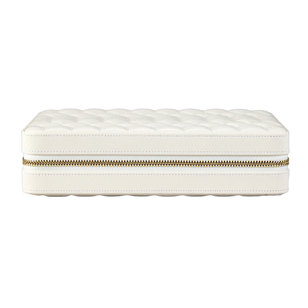 Wolf Lauren Large Zip Case in ivory recycled vegan leather — view 2