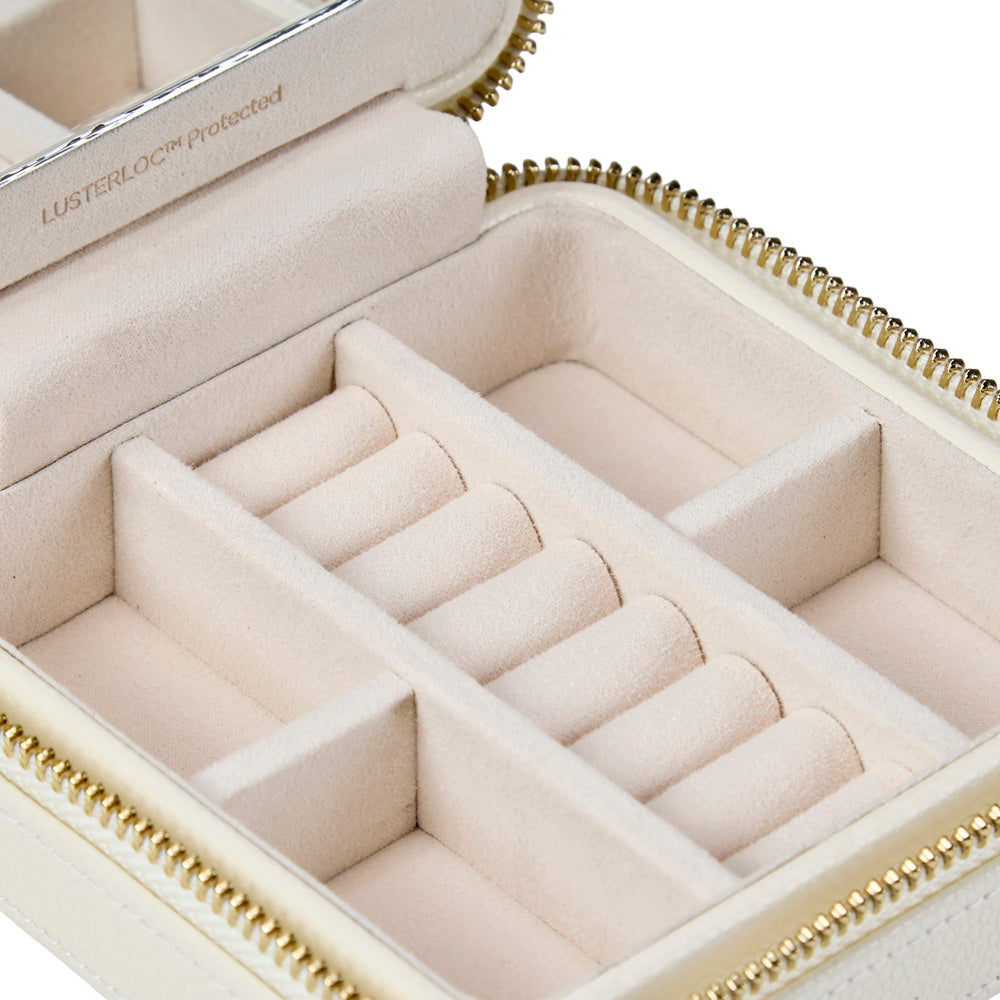 Wolf Lauren Zip Travel Case in ivory recycled vegan leather — view 4