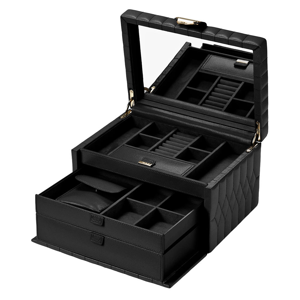 Wolf Lauren Medium Jewellery Box in black recycled vegan leather