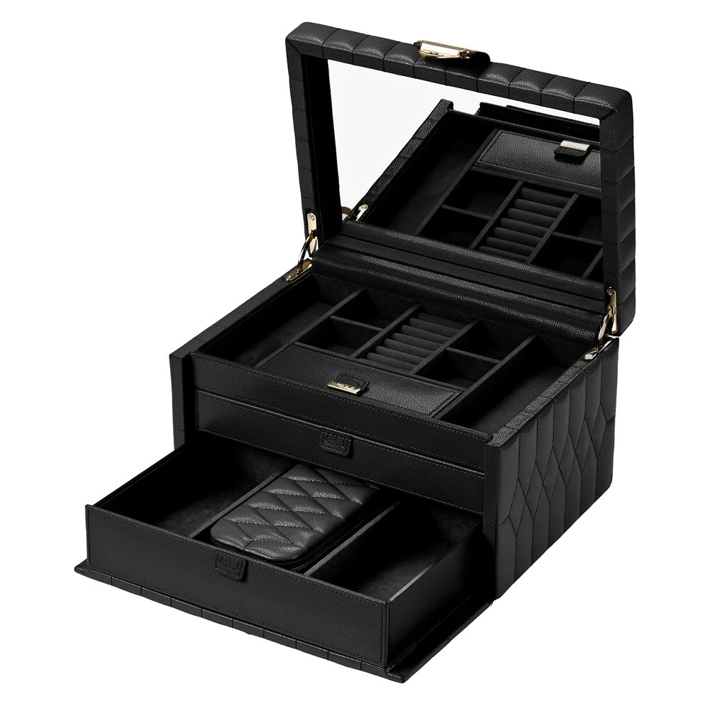 Wolf Lauren Medium Jewellery Box in black recycled vegan leather — view 9