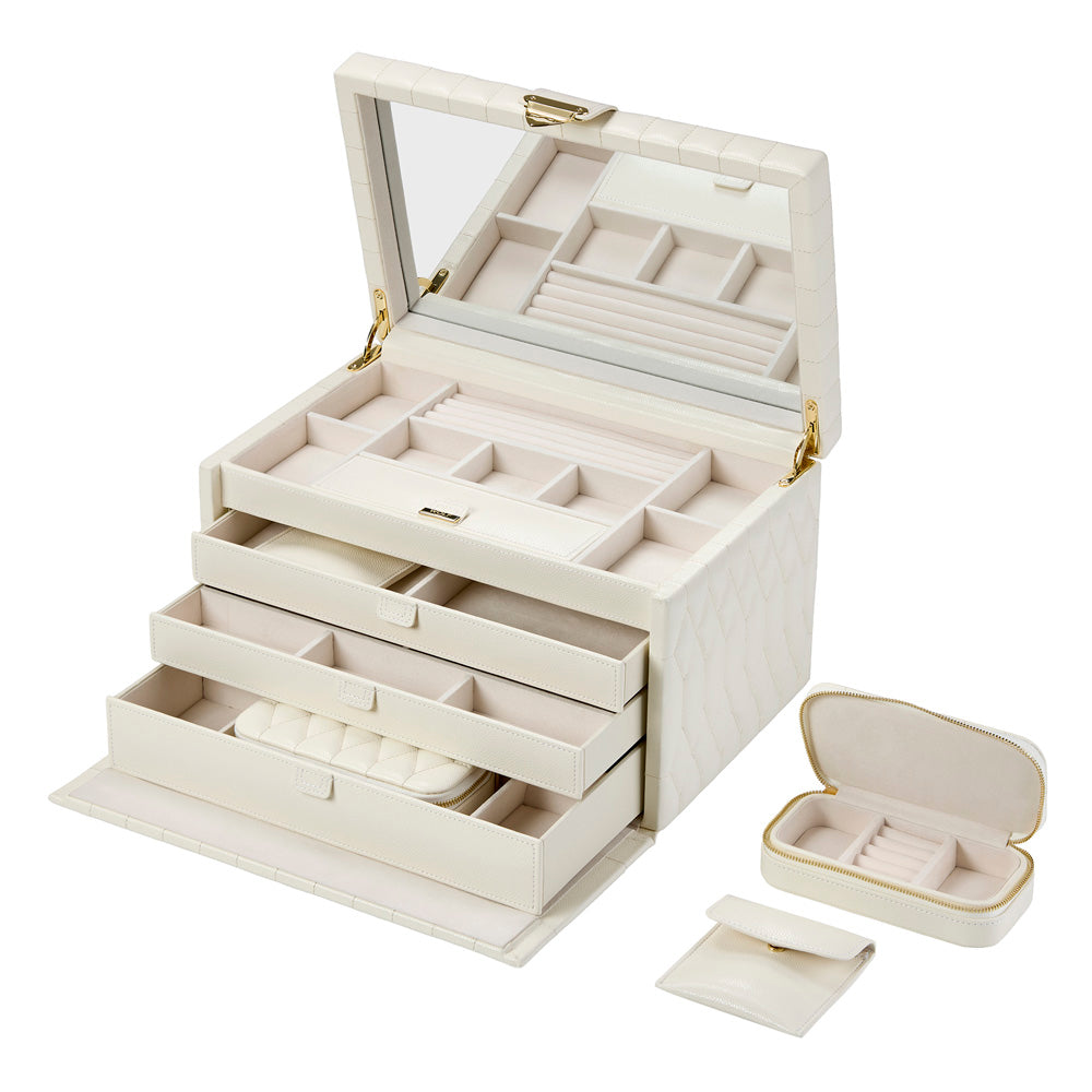 Wolf Lauren Large Jewellery Box in ivory recycled vegan leather — view 3