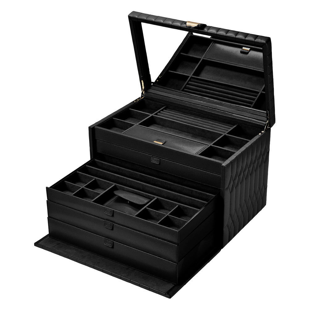 Wolf Lauren Extra Large Jewellery Box in black recycled vegan leather — view 10