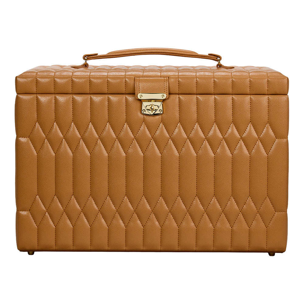 Wolf Lauren Extra Large Jewellery Box in caramel recycled vegan leather — view 2
