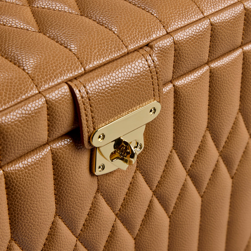 Wolf Lauren Extra Large Jewellery Box in caramel recycled vegan leather — view 5