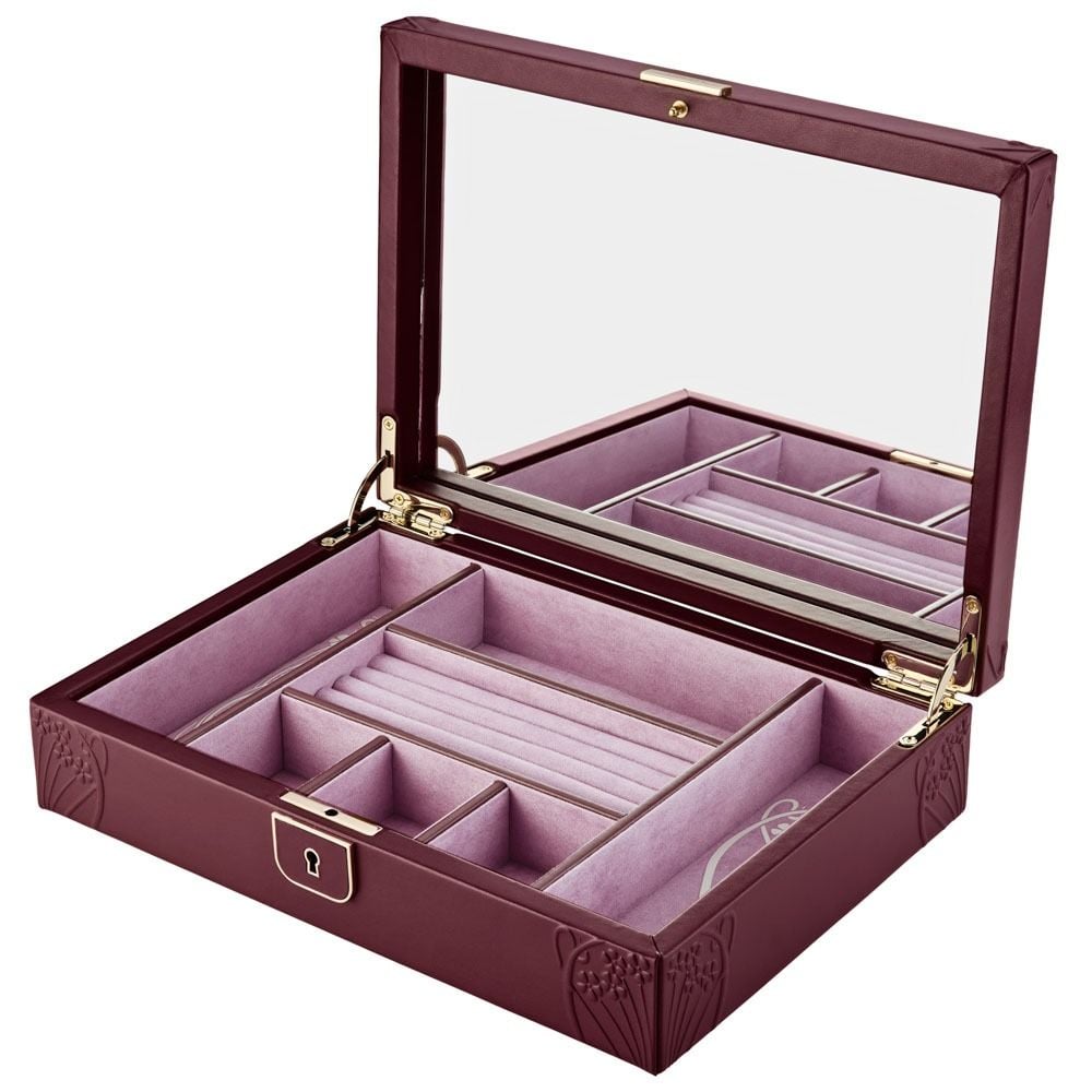 Wolf Liberty Medium Jewelry Box Burgundy 381127