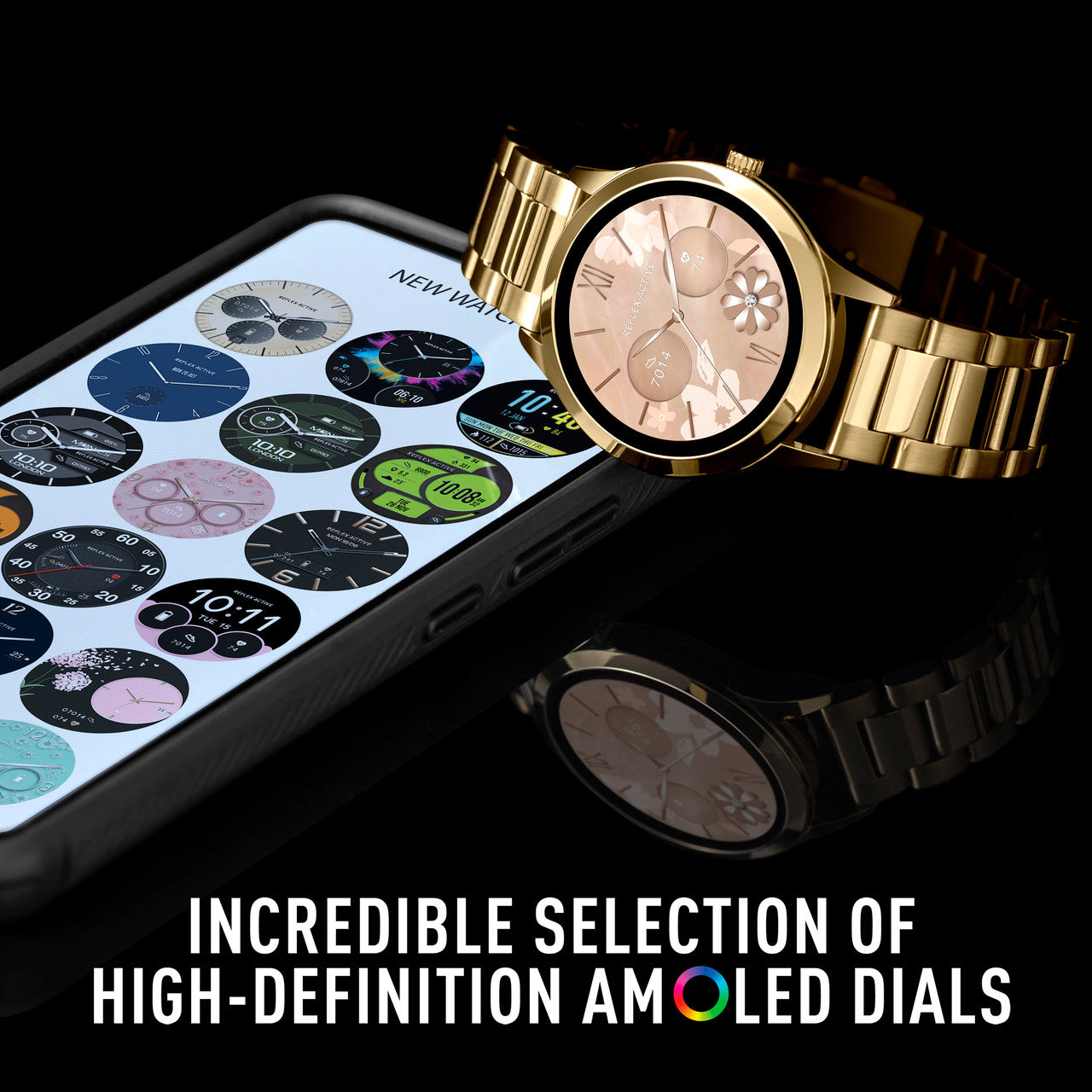 Reflex Active SERIES 31 AMOLED Gold Steel Bracelet Smart Watch RA31-4100