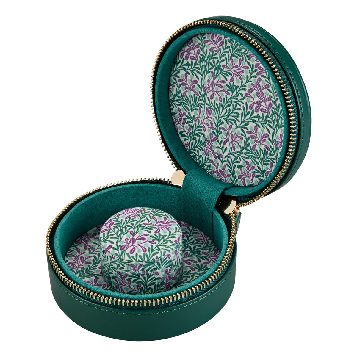 Wolf Sophia Round Zip Case Forest Green Fruit Botanical