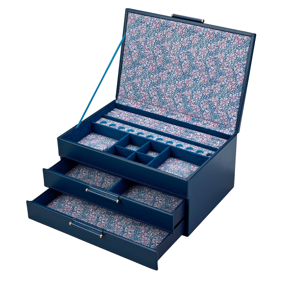 Wolf Sophia Jewellery Box with Drawers Indigo Fruit Botanical