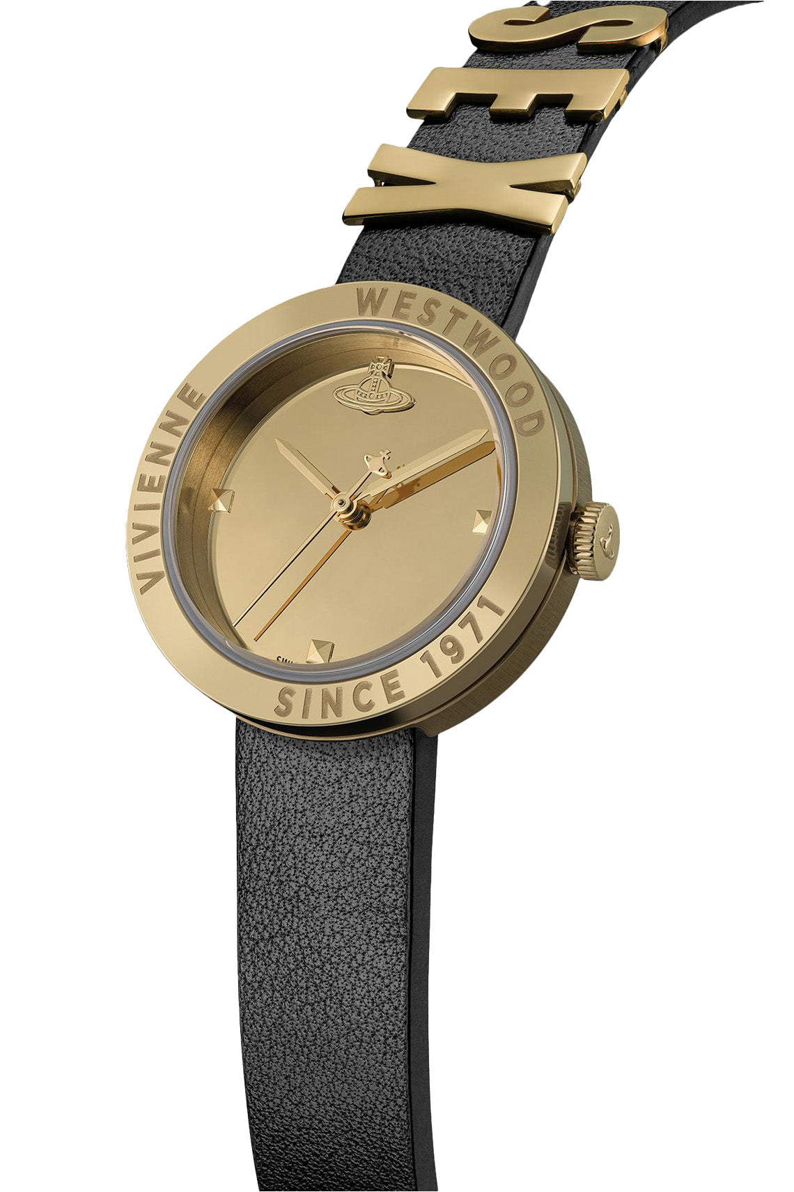 Vivienne Westwood The Rebel Gold Dial Leather Women's Watch VV303BKGD