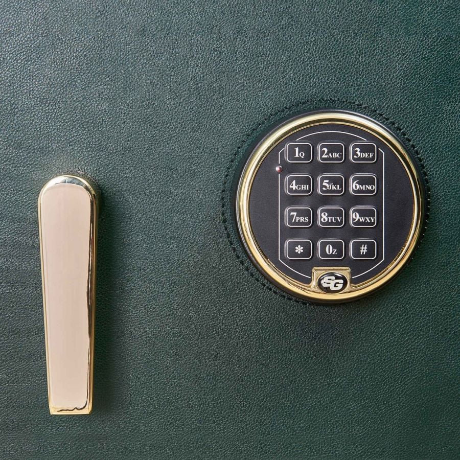 WOLF Athos 8 Piece Watch Winder and Jewellery Safe Green