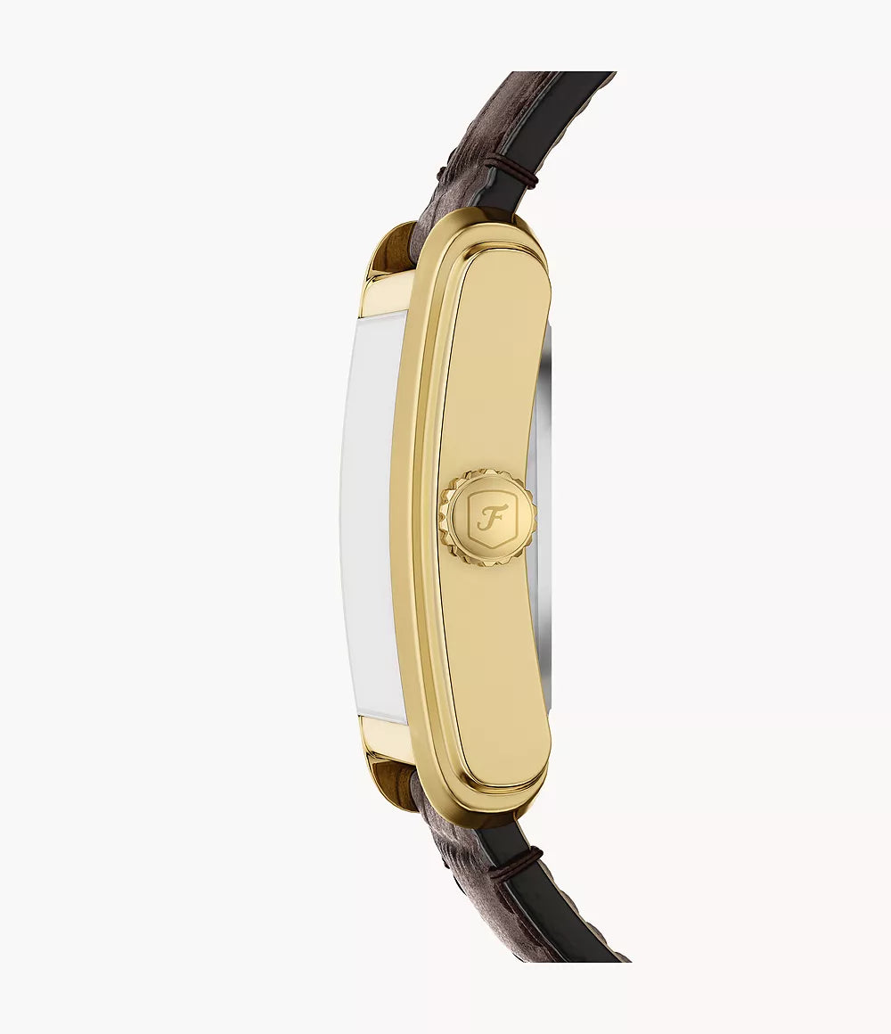 Fossil Carraway Automatic Brown Croco Leather Watch ME3271