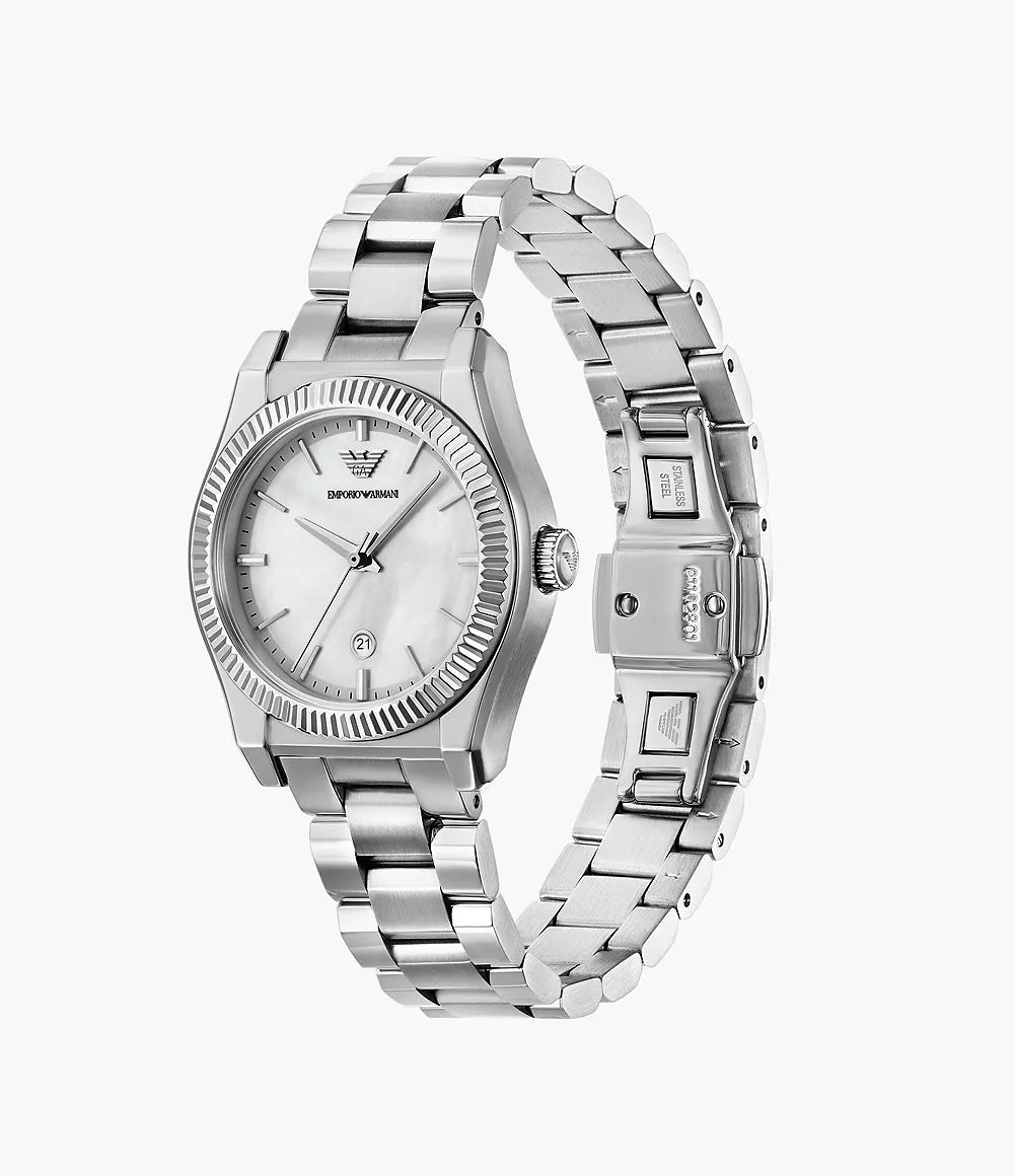 Emporio Armani Three Hand Stainless Steel Watch AR11723