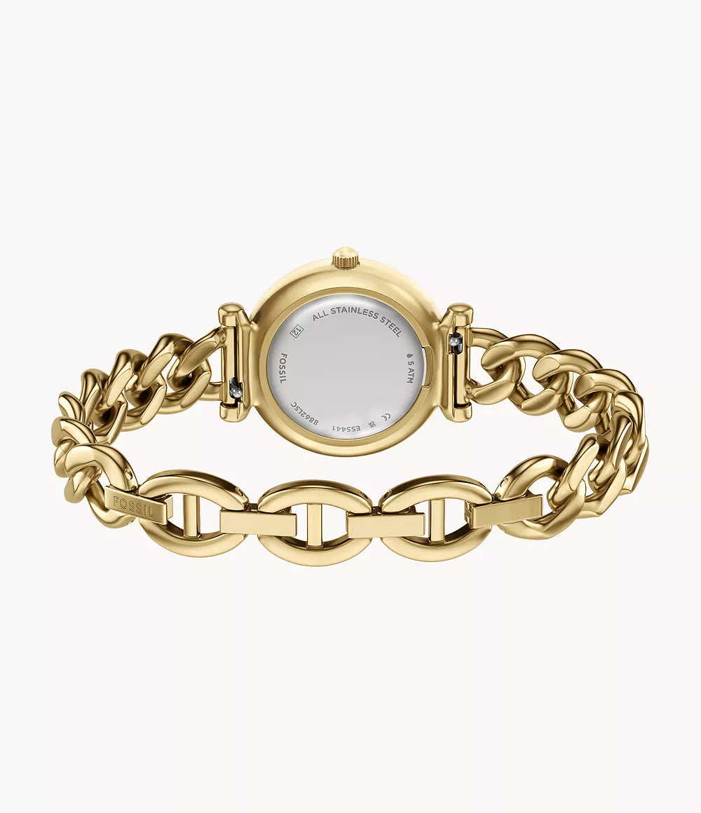 Fossil Carlie Three Hand Gold Stainless Steel Watch ES5441