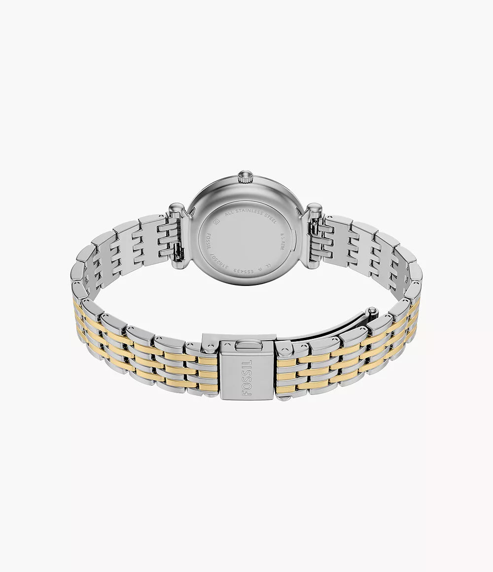Fossil Carlie Three Hand Two Tone Stainless Steel Watch ES5439