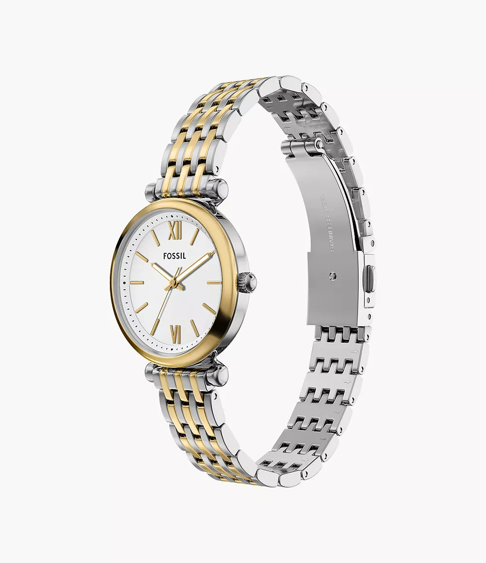 Fossil Carlie Three Hand Two Tone Stainless Steel Watch ES5450SET