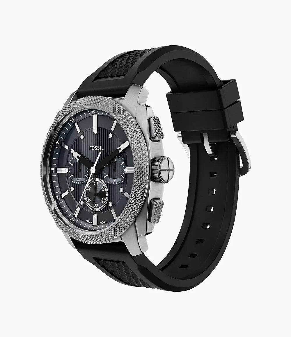 Fossil Machine Chronograph Black Silicone Watch FS6145SET