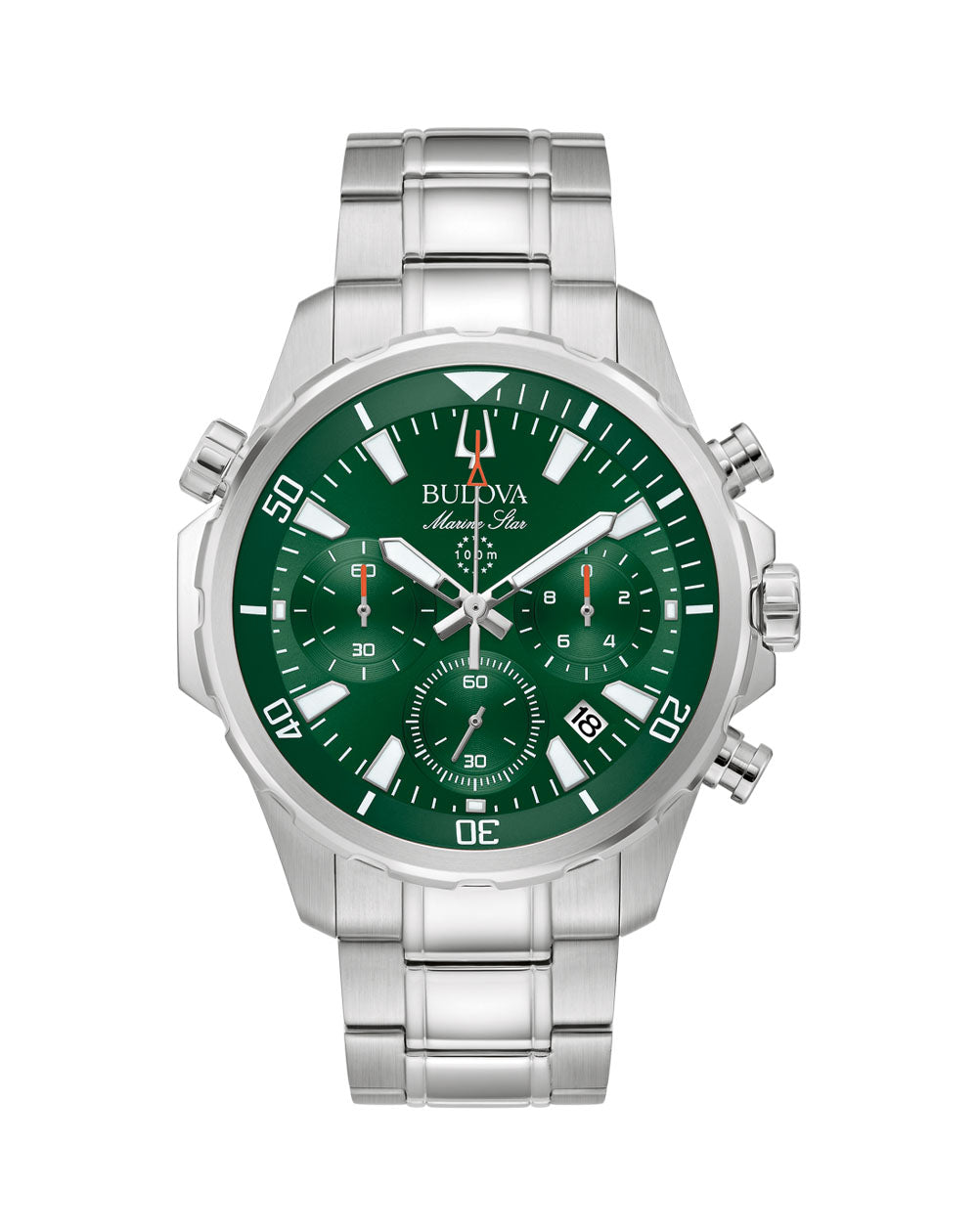 Bulova Marine Star Green Dial Mens Watch 96B396 Watch Direct