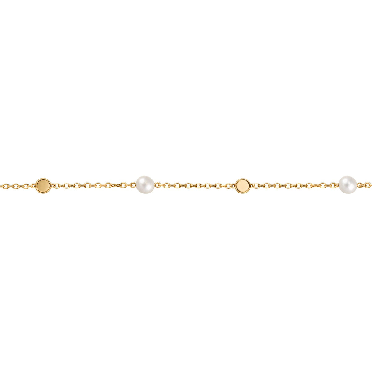 Fine Gold 9K Yellow Gold Ball & Freshwater Pearl Necklace 40-45cm 9YN2685 9YN2685 front packshot