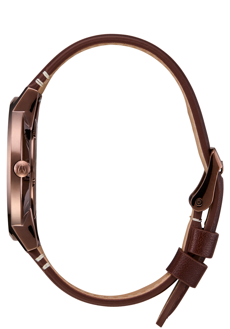 Nixon Porter Leather Chocolate / Dark Roast / Brown Watch A1058-5240-00