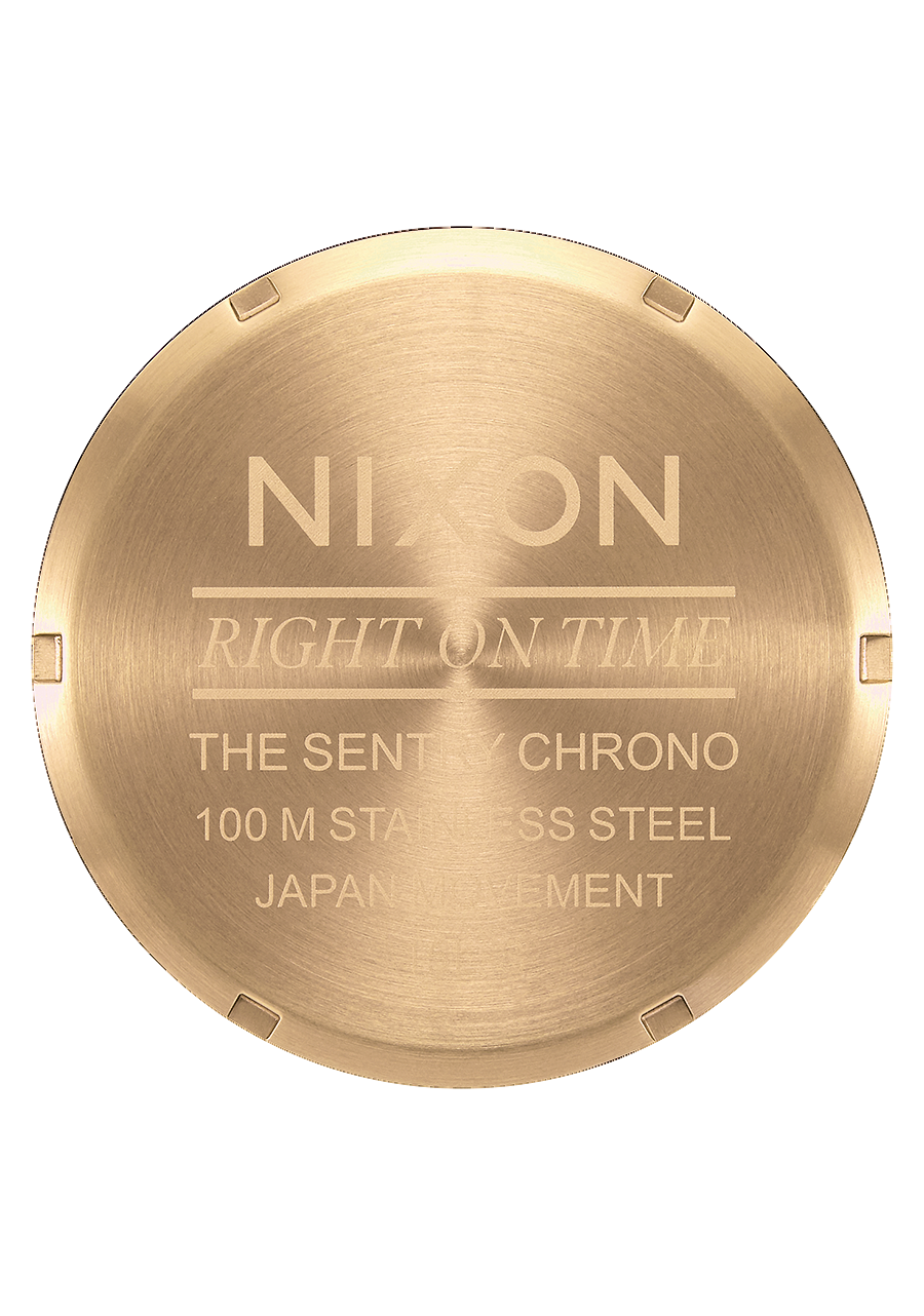 Nixon Sentry Chrono Leather Gold / Indigo / Brown Watch A1391-5033-00