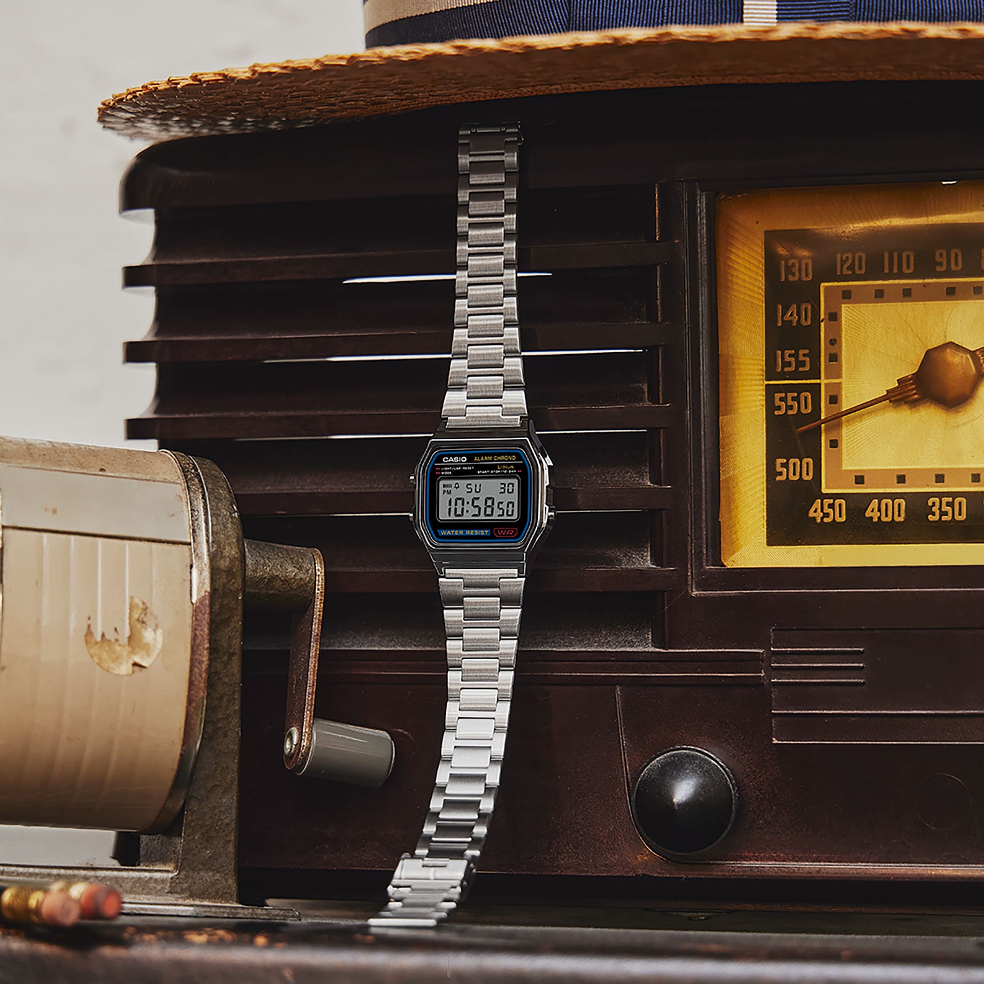 Casio Stainless Steel Digital Silver Dial Watch A158WA-1A