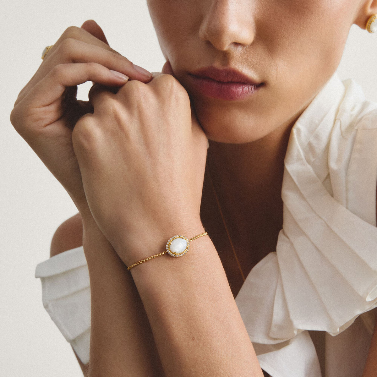 Thomas Sabo Bracelet with mother-of-pearl and zirconia