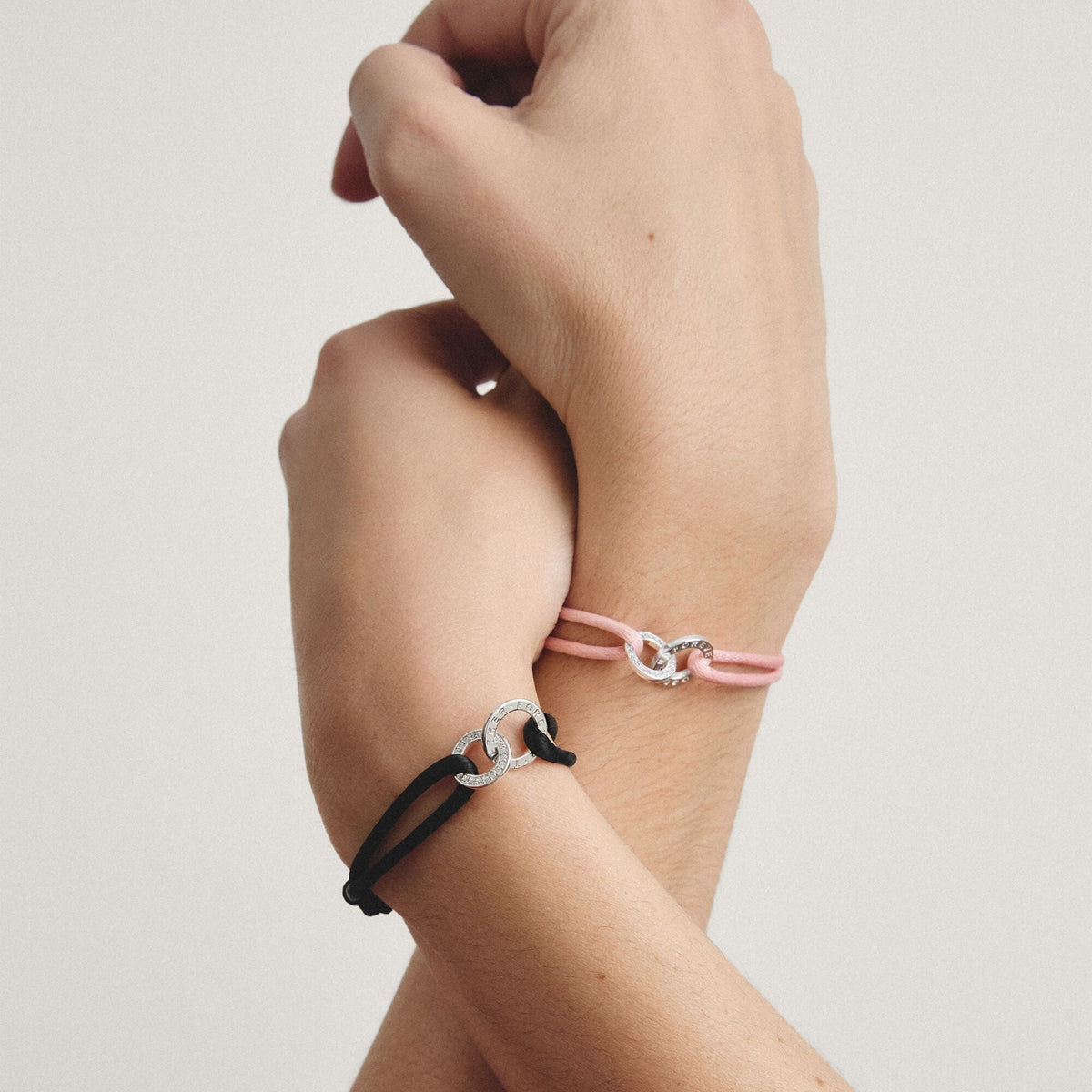 Thomas Sabo Textile bracelet Together pink with zirconia TA2240PI
