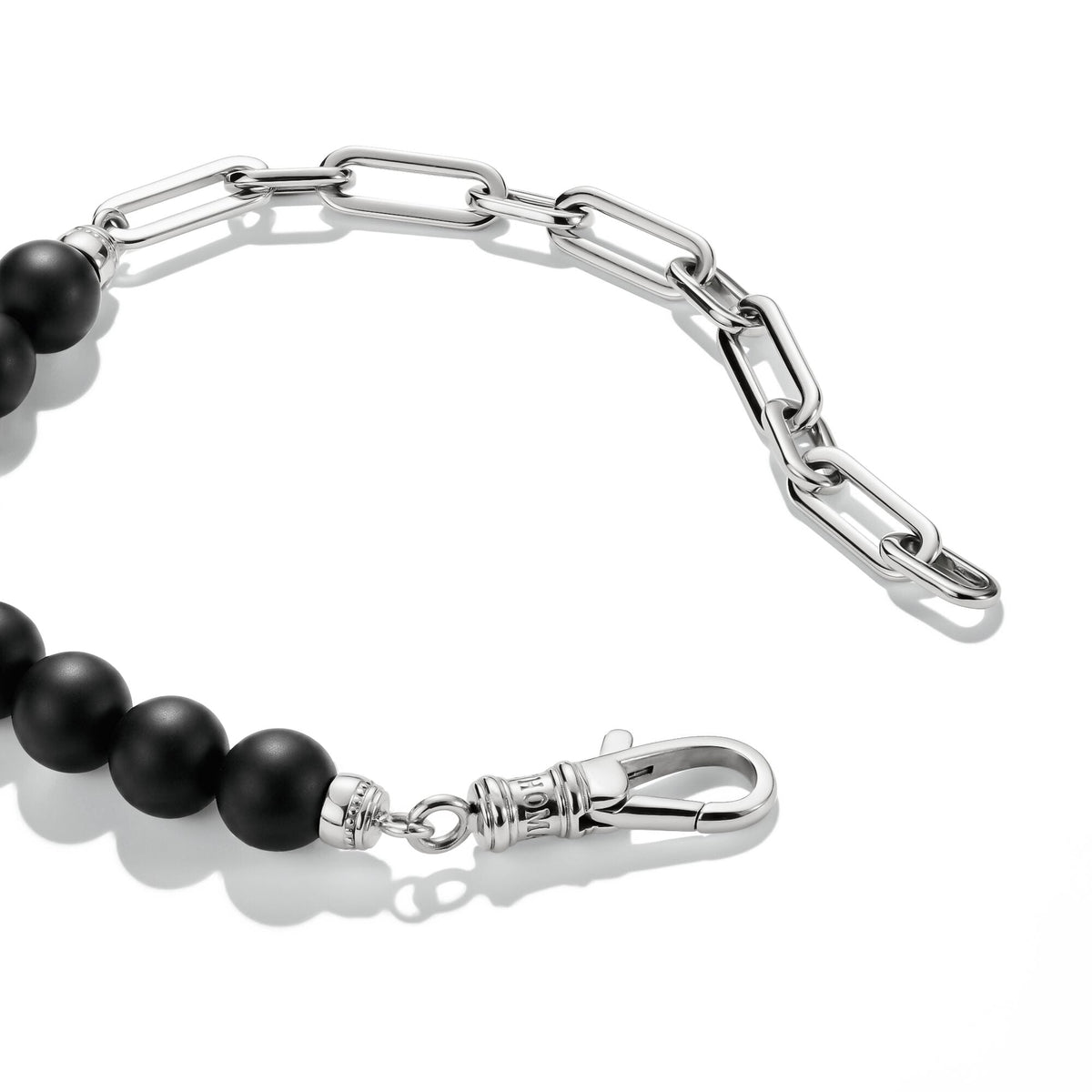 Thomas Sabo Stainless Steel Obsidian Bead Bracelet TA2254SBL-18 view 2