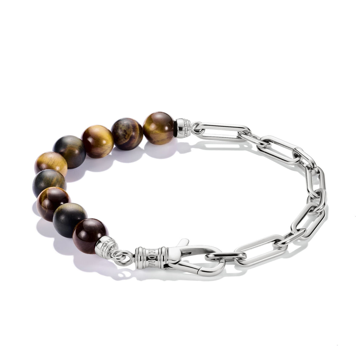 Thomas Sabo Stainless Steel Tiger's Eye Bead Bracelet TA2254STI-18 front packshot