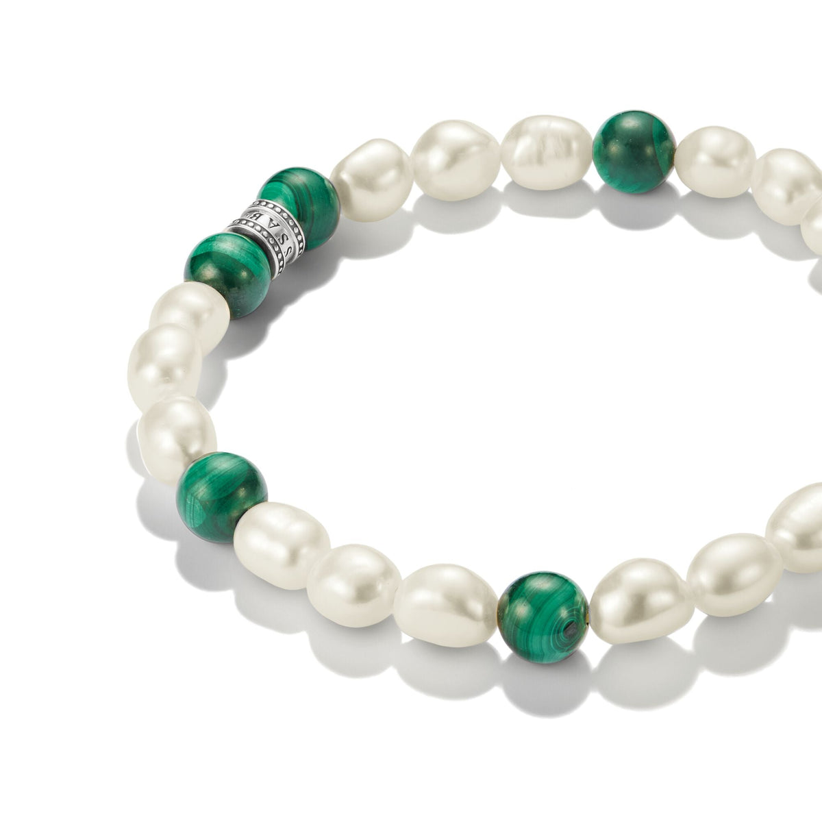 Thomas Sabo Stainless Steel Malachite and Freshwater Pearl Bracelet TA2255SGR-16 view 2