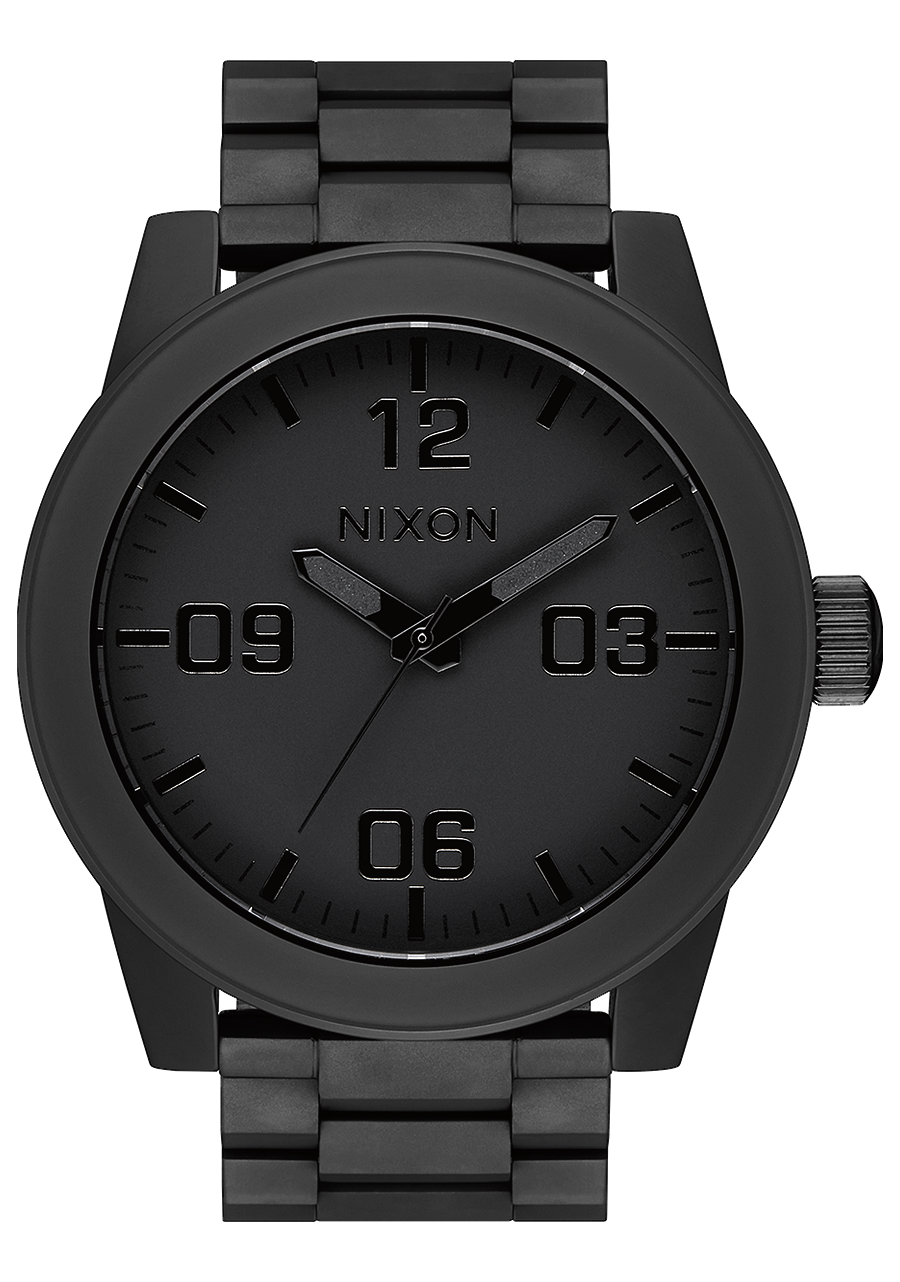 Nixon Corporal Stainless Steel All Matte Black / Polished Black Watch A346-3256-00