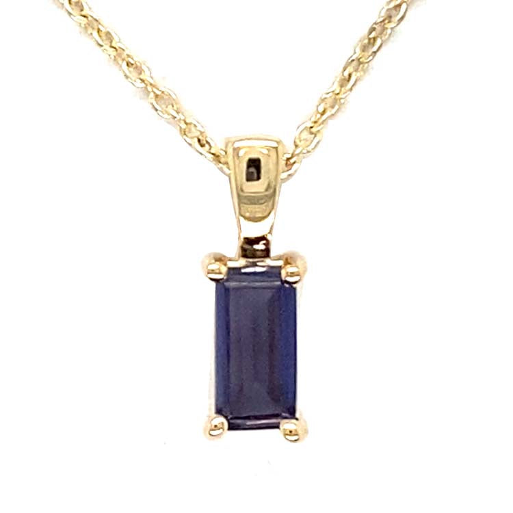 Iolite 40-45cm Necklace with in 9K Yellow Gold
