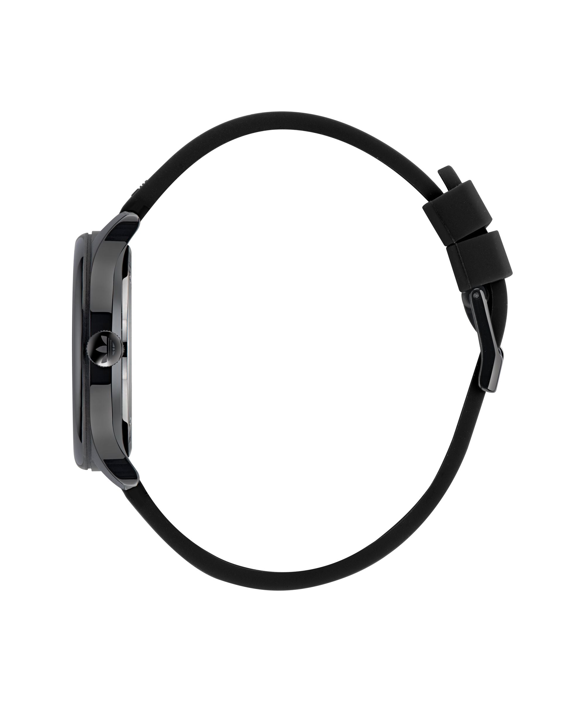 Adidas Code One 40mm Black Dial Black Silicone Strap Watch AOSY23031