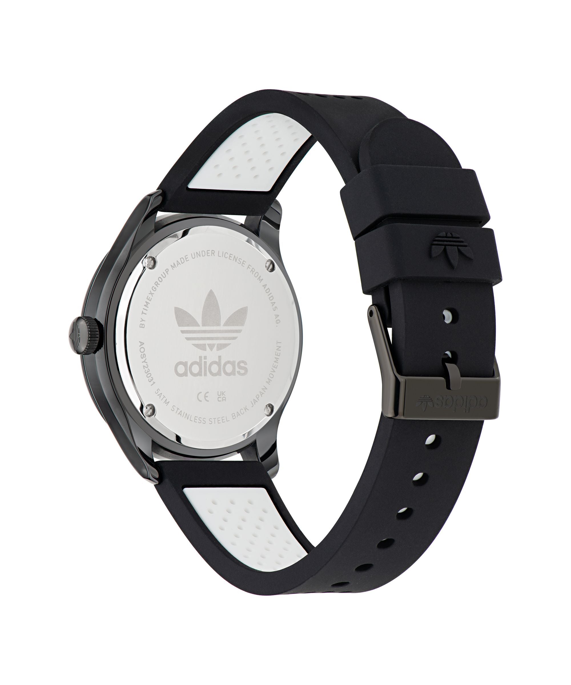 Adidas Code One 40mm Black Dial Black Silicone Strap Watch AOSY23031