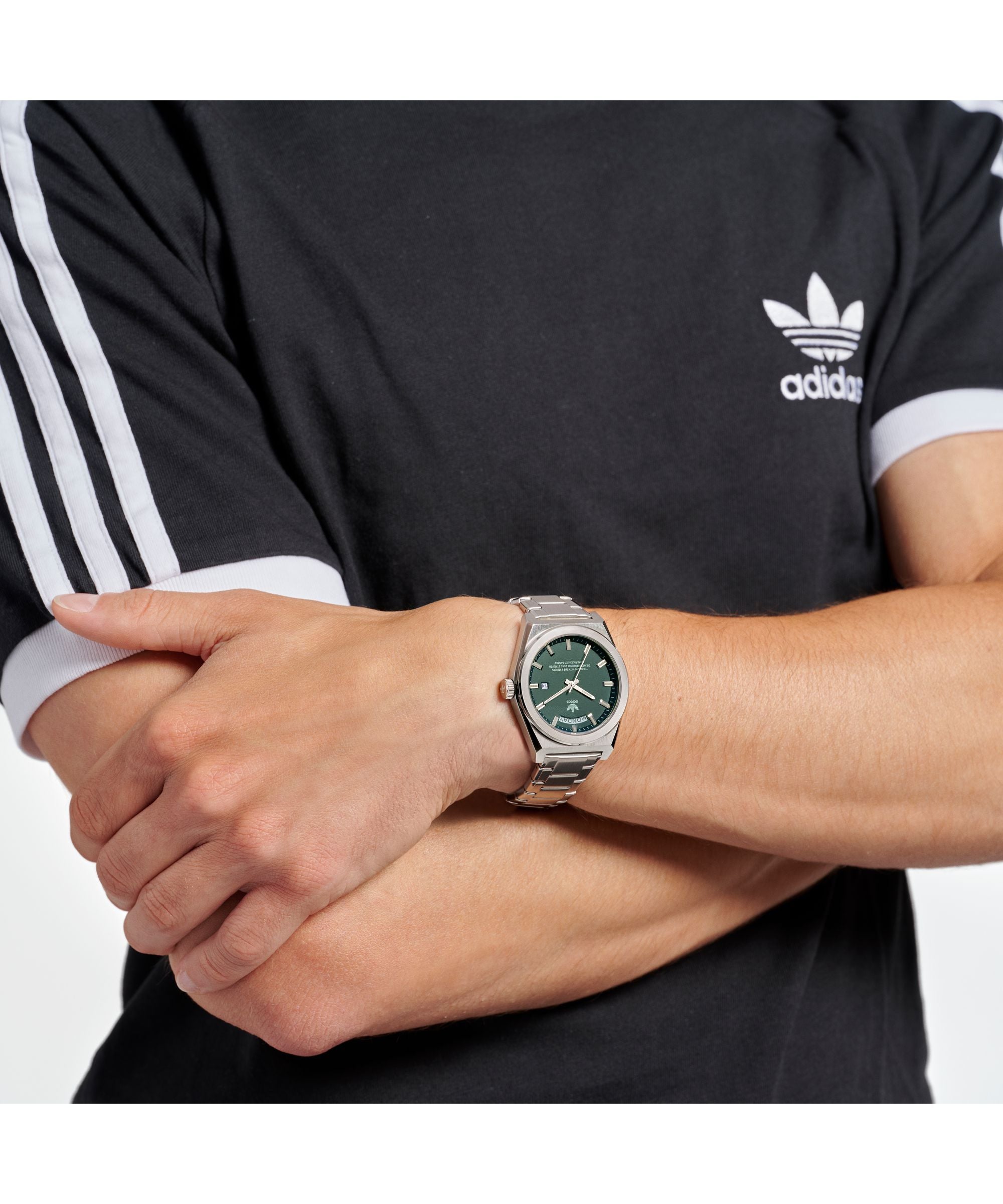 Adidas Code Five 40mm Green Dial Stainless Steel Watch AOSY23540