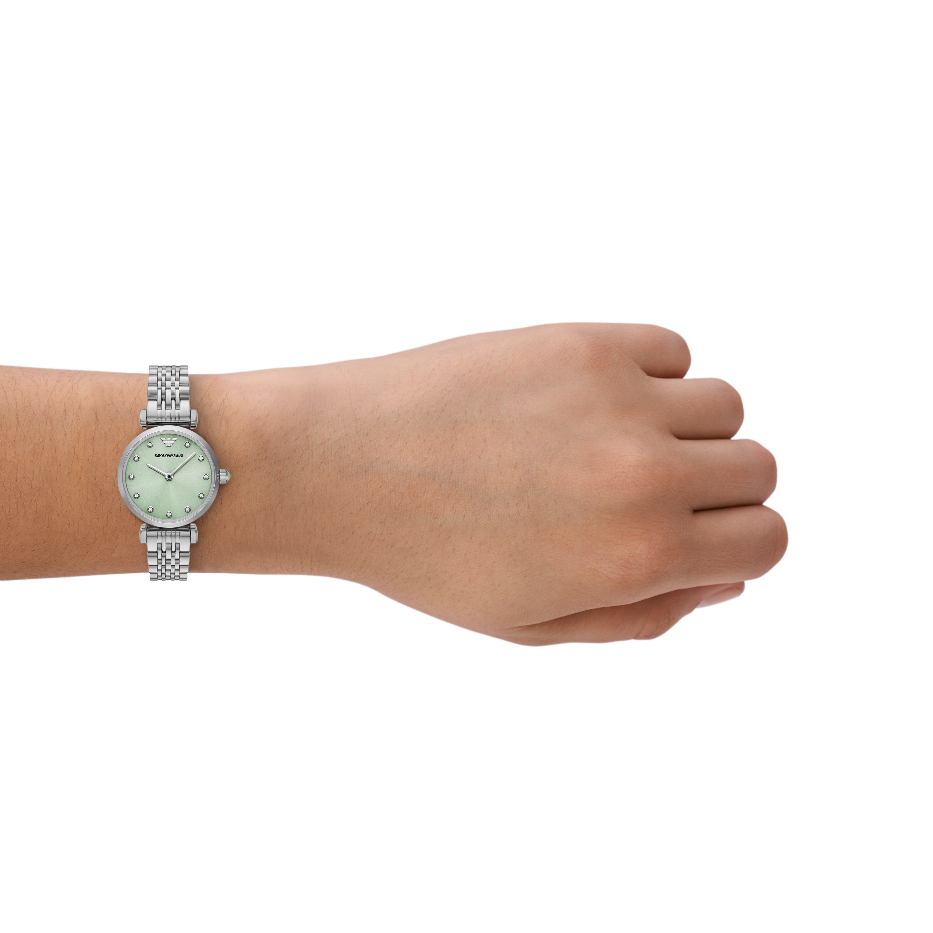 Emporio Armani Green Dial 28mm Stainless Steel Women's Watch AR11667