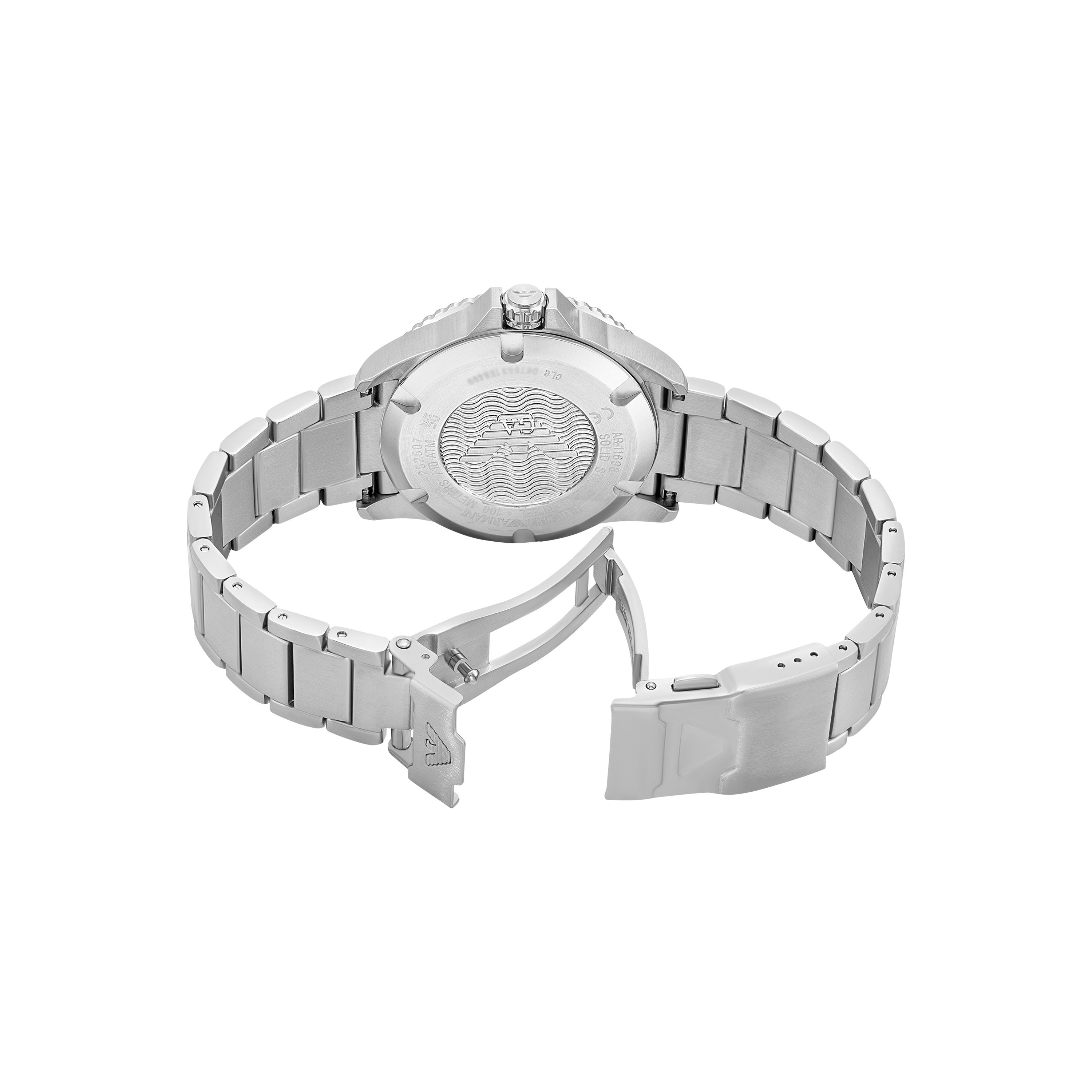 Armani World Explorer Solar Powered Stainless Steel Green Dial Watch AR11698