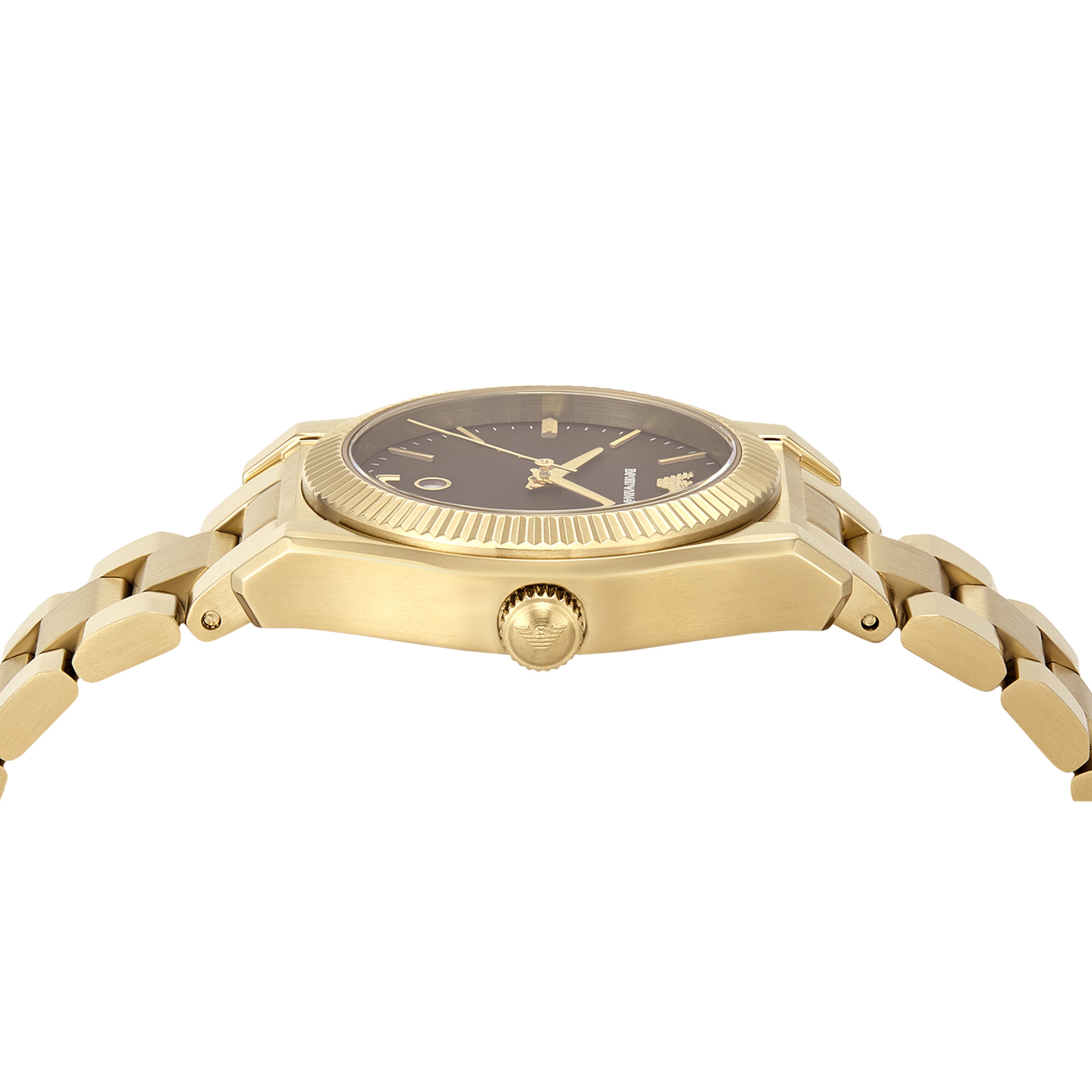 Armani Gold Tone Stainless Steel Brown Dial Watch AR11700