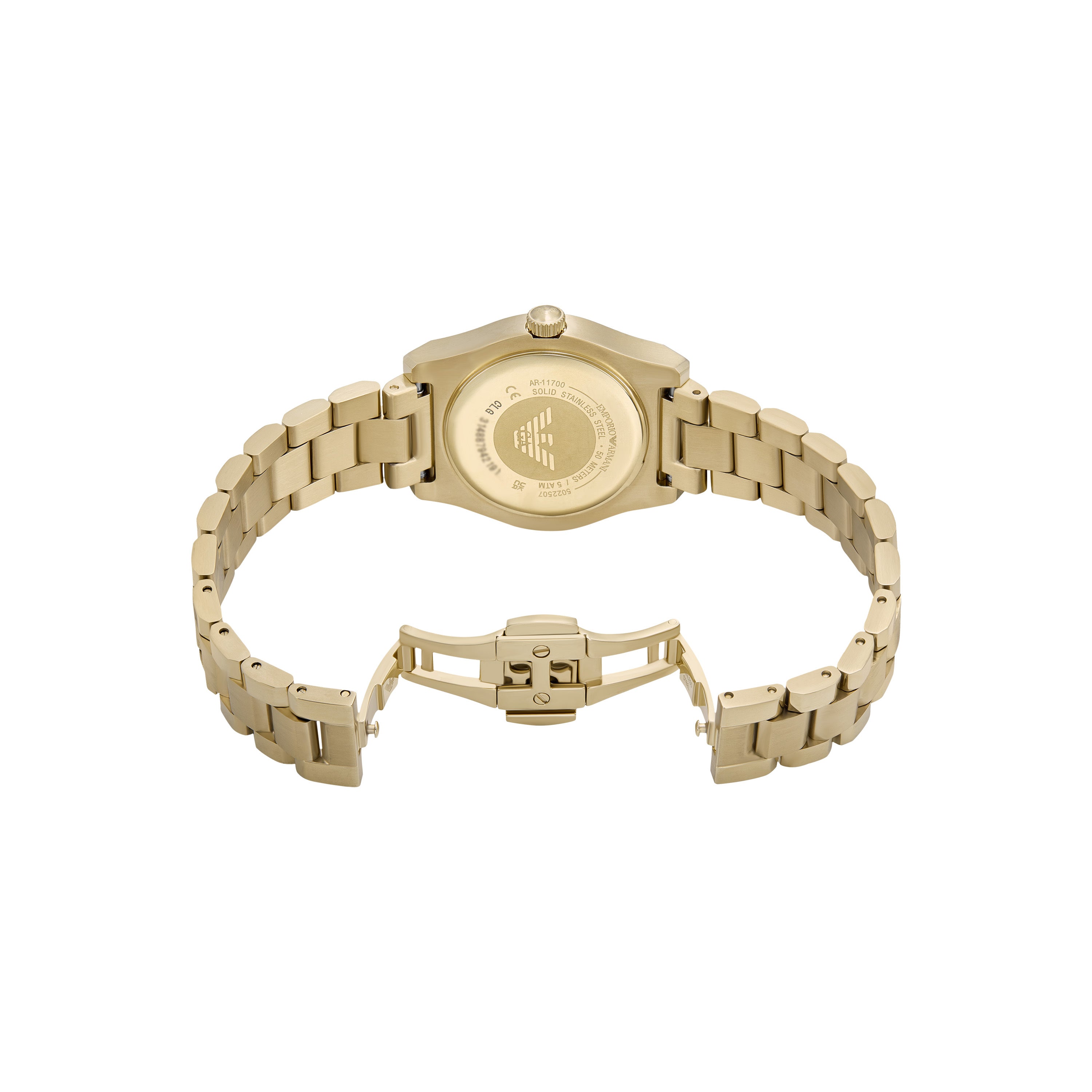 Armani Gold Tone Stainless Steel Brown Dial Watch AR11700