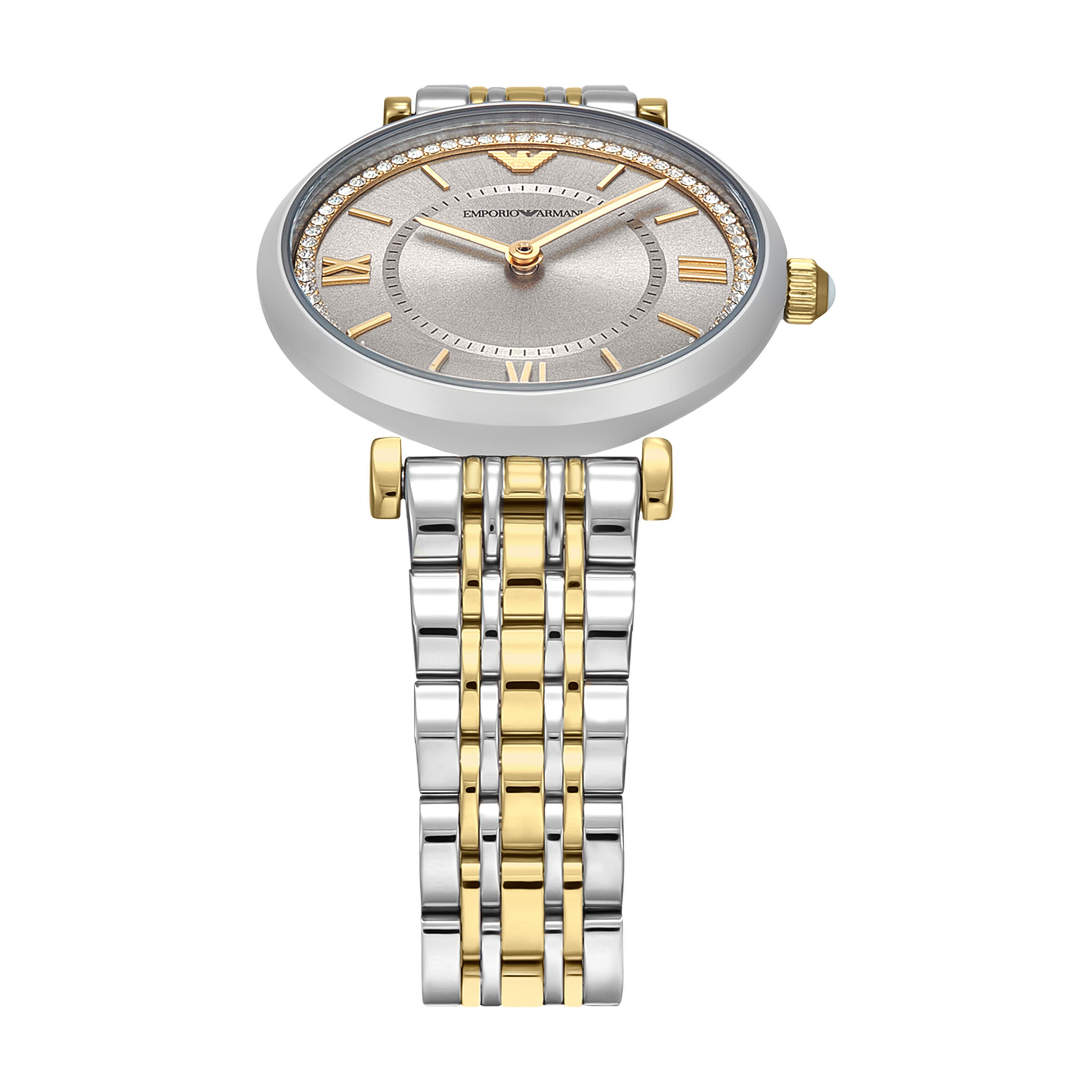 Armani Two-Tone Stainless Steel Brown Dial Watch AR11702