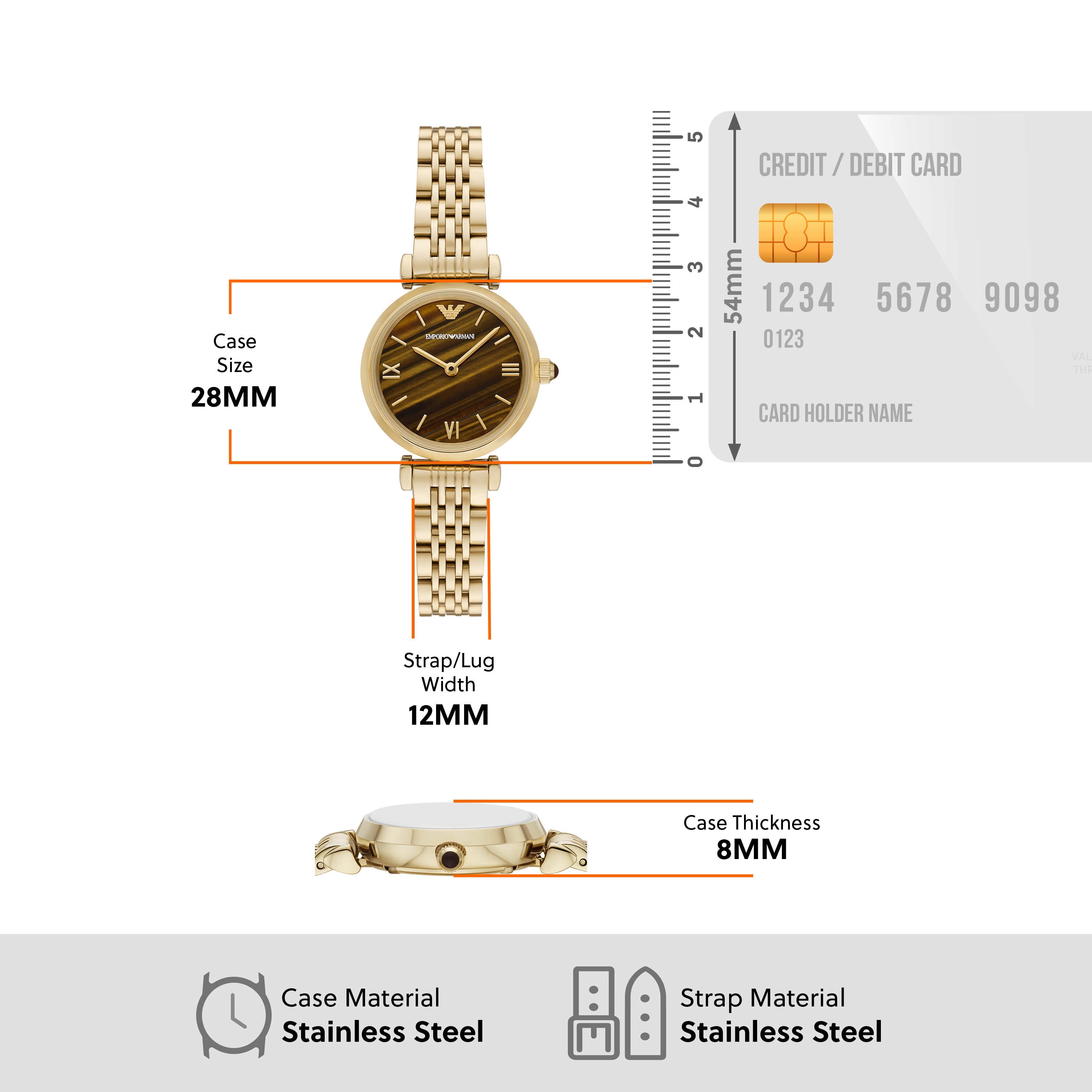 Armani Gold-Tone Stainless Steel Brown Dial Watch AR11703