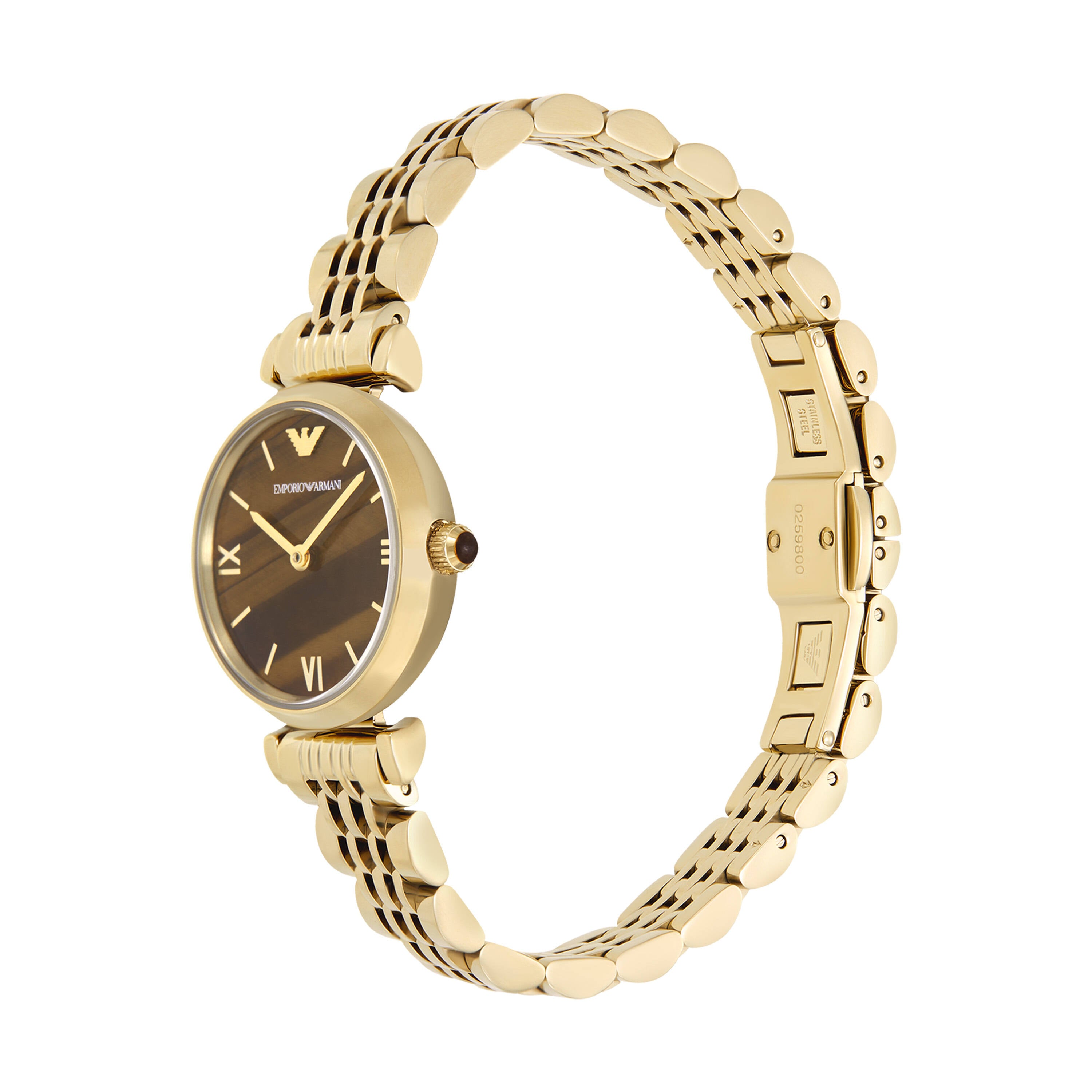 Armani Gold-Tone Stainless Steel Brown Dial Watch AR11703